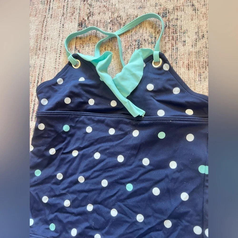 Lands' End Blue and Green Bikini Swim Set